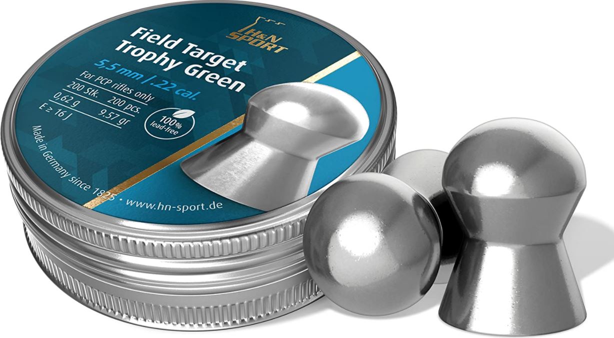 H&N Field Target Trophy Green .22 Air Rifle Pellets