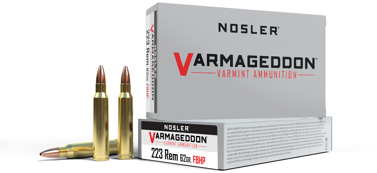 Nosler Varmageddon Ammunition 223 Rem 62gr FBHP