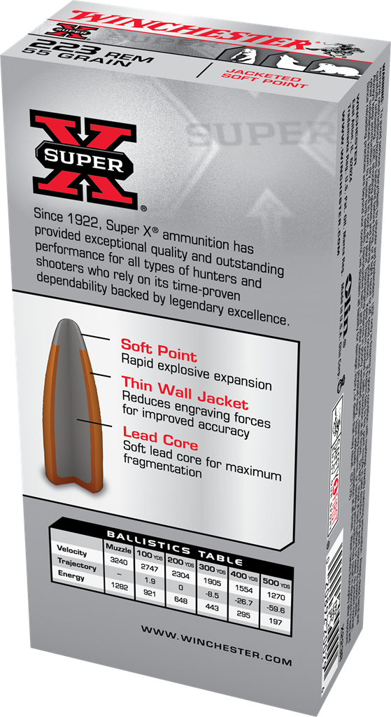 Winchester .223 55gr Super X Jacketed Soft Point